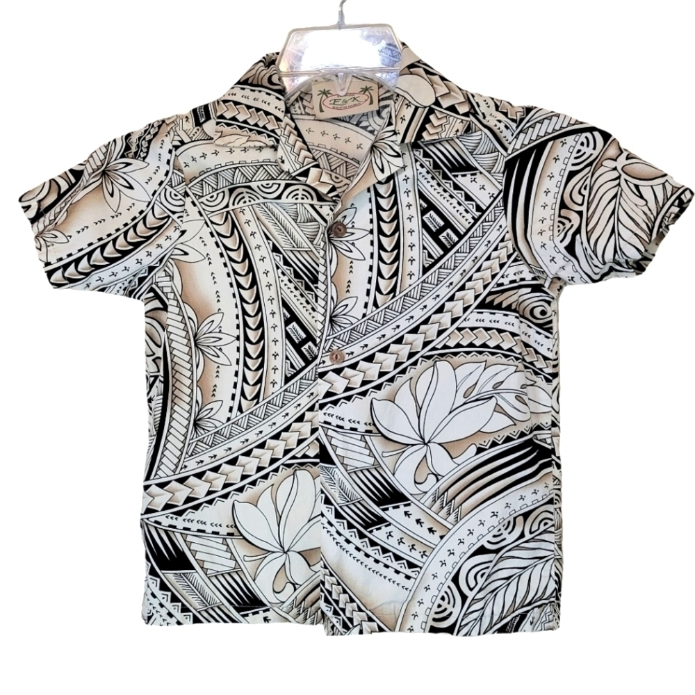 𝅺fashion E&K Made in Hawaii Button Up Short Sleeve Shirt Kids Size 8